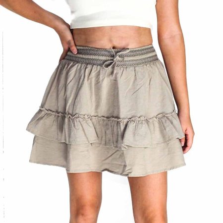 Rusty Adrift Feather Grey Skirt- Front