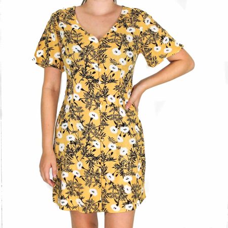 Roxy Yellow Damage Love Dress-Front