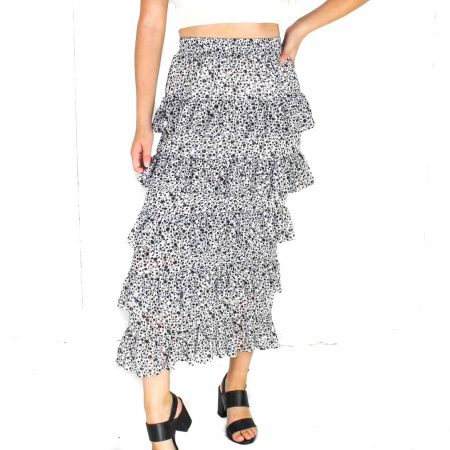 Minkpink White Lovelorn Midi Skirt- Front