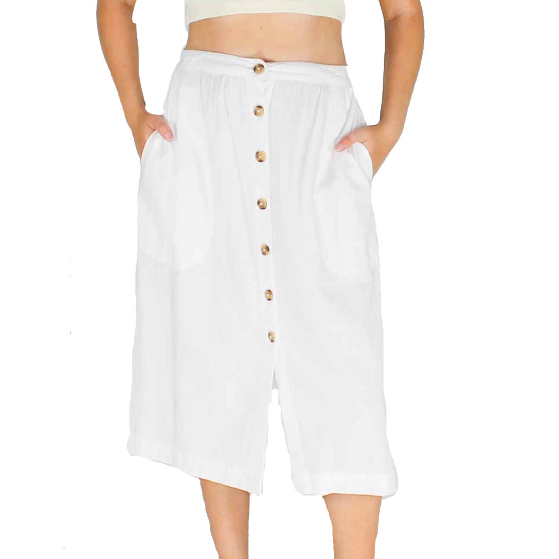 Billabong White Alhambra Midi Skirt- Front