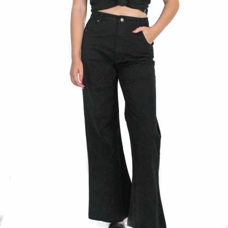 Afends Black Marsha Flared Jeans-front