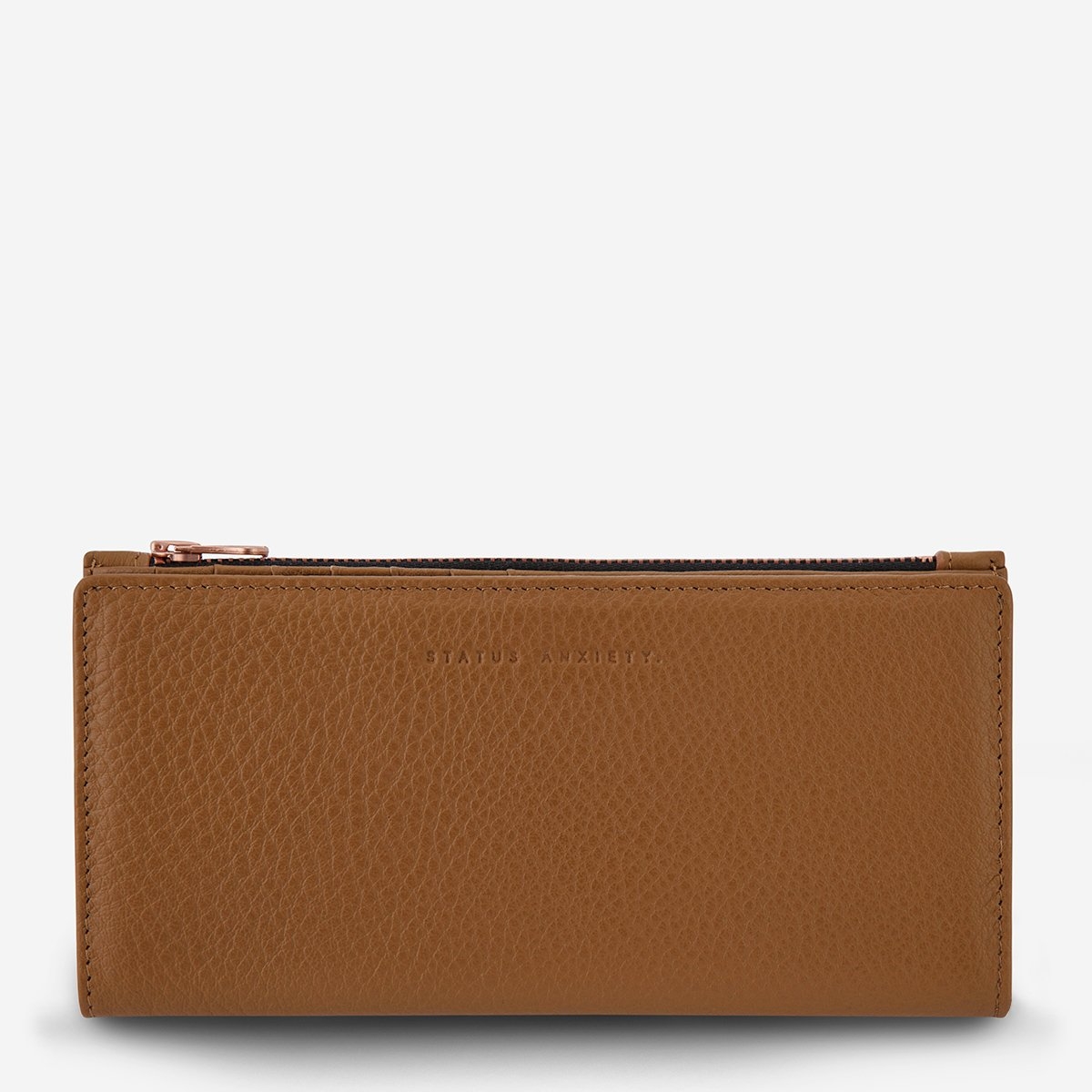 Status Anxiety In The Beginning Tan Wallet -Front