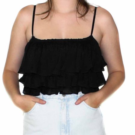 Minkpink Merindah Black Top-Front