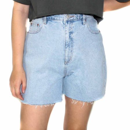 Lee High Moms Frost Blue Shorts-Front