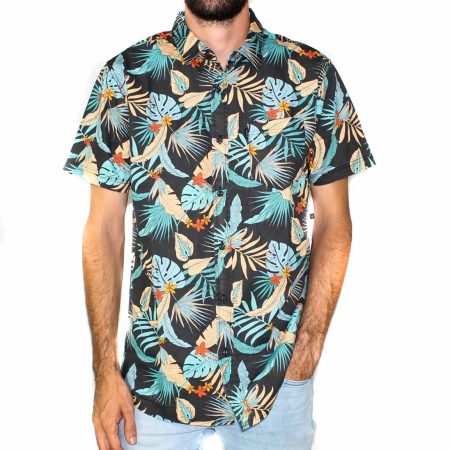 Ripcurl Visions Short Sleeve Navy Shirt-Front