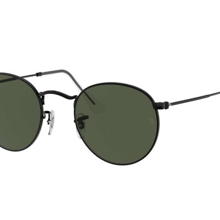 Ray-Ban Black Round Metal Sunglasses-Front